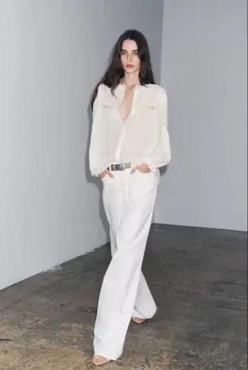 ZARA 로맨틱 라미 셔츠 블라우스