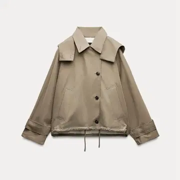 ZARA 후드 부착 숏 트렌치코트