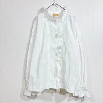 [새상품급] 나이젤카본 개더 칼라 블라우스 셔츠 프릴 핀턱