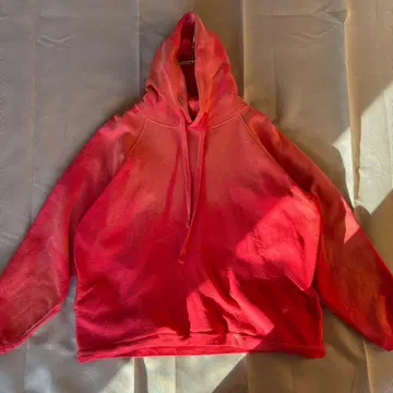 페이드 Champion 테리 플리스 후드티 L 빨간색 USA제