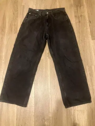 [ ZARA ] 블랙 워시 배기 스트레이트 데님 팬츠 31