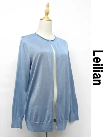 Q396/새상품급 Leilian 니트 가디건 실크 겉옷 스트레치