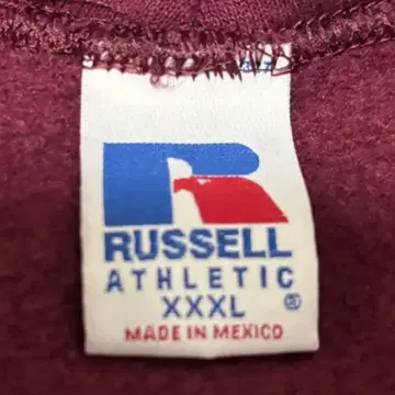 90s USA제 러셀 버건디 블랭크 무지 후드티 XXXL