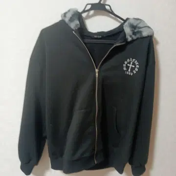 퍼 후드티 블랙 V계 y2k 그런지 지뢰 십자가