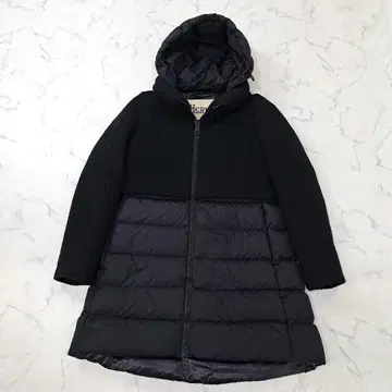 HERNO 헬노 울 x 다운 절개 다운 코트 후드 42 블랙