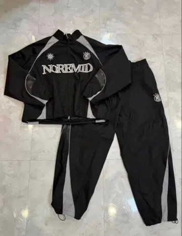초레어 ] NOREMID 자켓 팬츠 세트 블랙 나일론 자켓