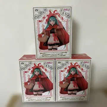 [ 미개봉 새상품 ] 하츠네 미쿠 원더랜드 빨간 망토 피규어 3개