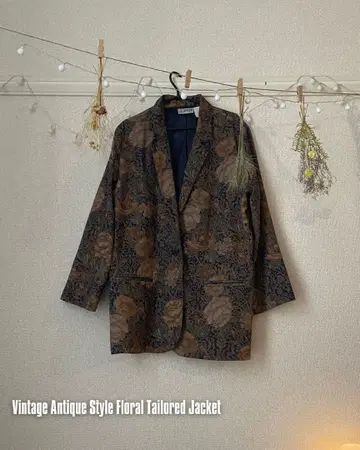 80s Vintage floral tailored jacket