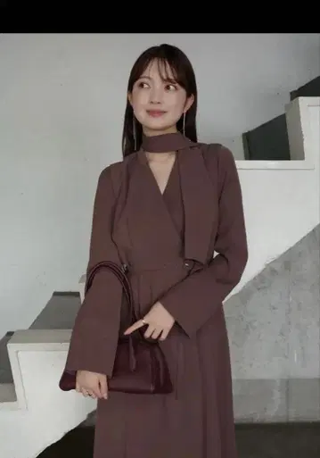 anuans 더블 새틴 클래시컬 원피스