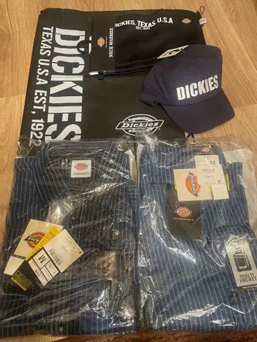 Dickies 데님 상하의 셋업 x 캡 x 넥워머 세트 M