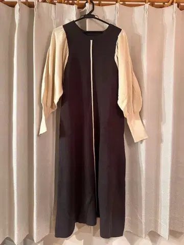 Bab 다크 브라운 아이보리 원피스