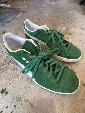 PUMA 그린 스웨이드 스니커즈