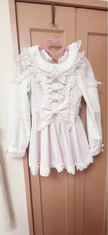 LIZLISA 트리플 리본 프릴 셋업 핑크 리즈리사