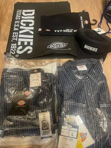 Dickies 데님 상하의 셋업 x 캡 x 넥워머 세트 L
