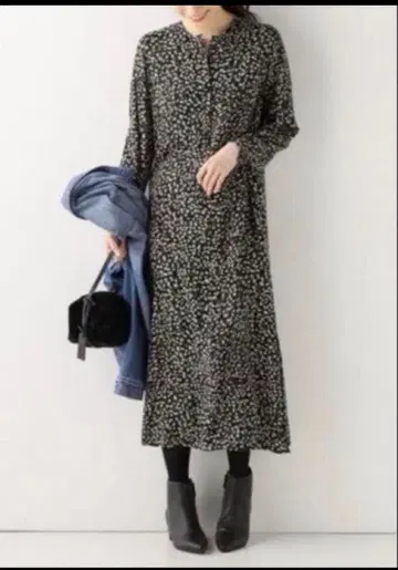 Spick & Span 긴팔 원피스 플라워 프린트 38