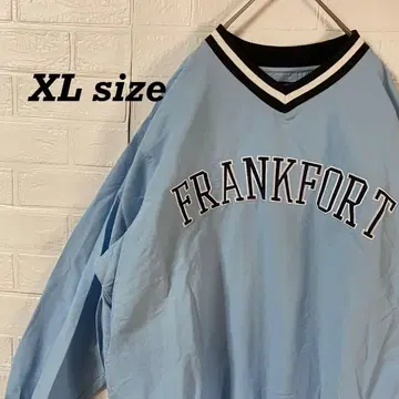 아메카지 오버 사이즈 칼리지 로고 나일론 자켓 풀오버