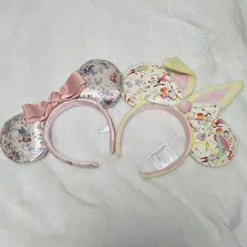[ 2개 세트 ] 디즈니 꽃무늬 머리띠 핑크 토끼 부활절
