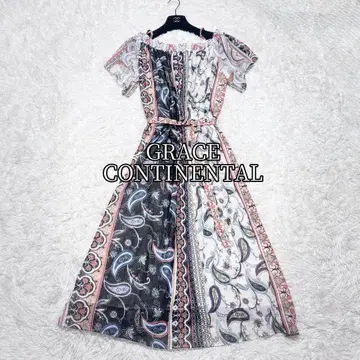 새상품급 그레이스 콘티넨탈 에스닉 프린트 오프숄더 원피스 정가 4만