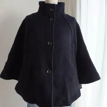 고급 무인양품 프렌치 울 혼방 네이비 케이프 코트 L 사이즈 판초