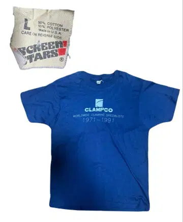 CLAMPCO 20주년 기념 기업T셔츠 네이비 90s 싱글스티치
