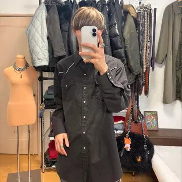 ELY CATTLEMAN 블랙 웨스턴 셔츠 아메카지