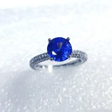 탄자나이트 심플한 디자인 실버 도금 반지 12호 A-016