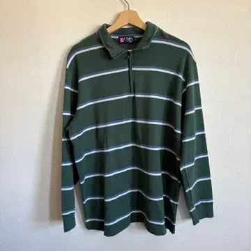 CHAPS 랄프 로렌 하프 지퍼 피케 셔츠 그린 2L