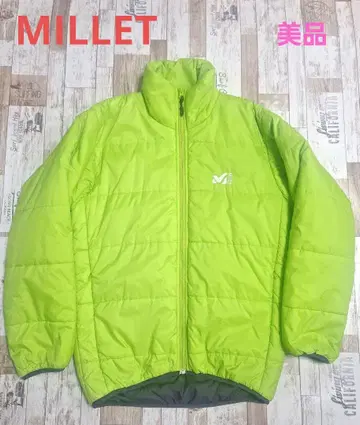 [새상품급] MILLET 패딩 자켓 XS 라이트 그린 로고 자수 아웃도어