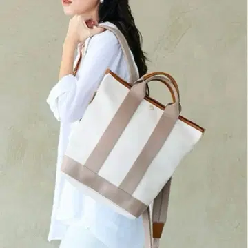 [ 새상품급 ] TOPKAPI 스코치 그레인 A4 토트 백팩 페일 베이지