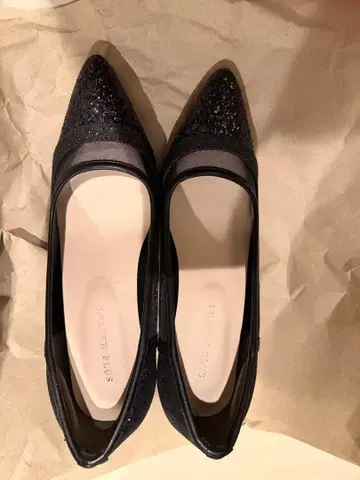 [ 새상품 ] 블랙 글리터 하이힐 여성용