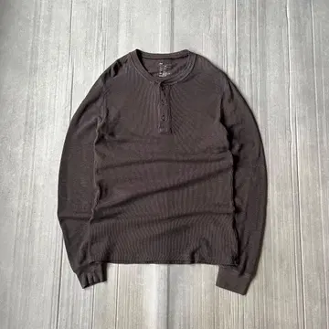 GAP 헨리넥 서멀 티셔츠 롱T 차콜 그레이 M