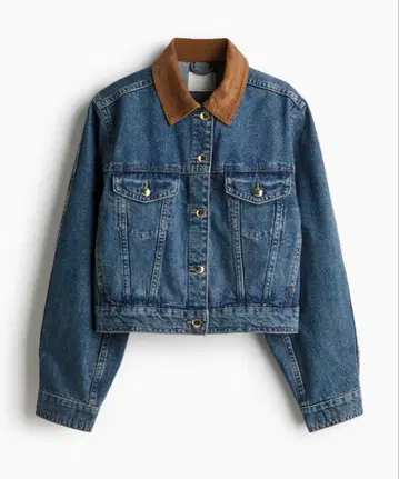 H&M 데님 자켓 코듀로이 카라 부착 XS