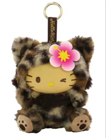 산리오 헬로키티 파인 페이스 캣 애니멀 레오파드 무늬