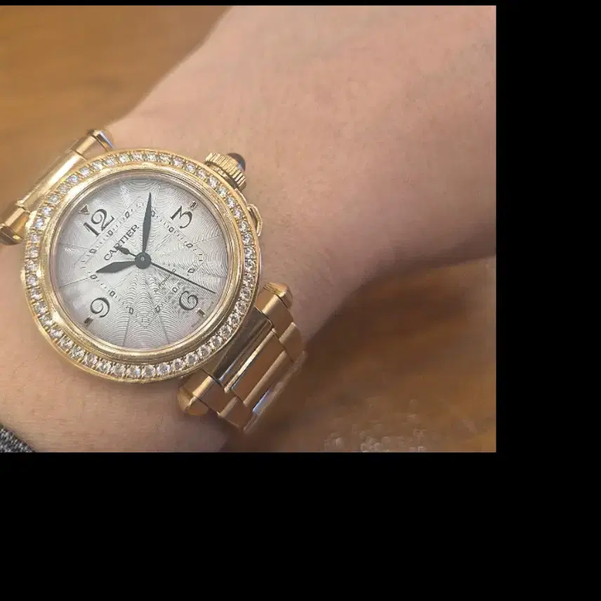까르띠에 파샤 신형 18k 로즈골드 오리지날 다이아 사진 1