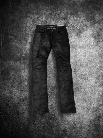 자작 코팅 데님 블랙 슬림 팬츠 Y2K 그런지