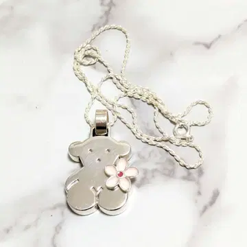 토우스 TOUS 실버 925 곰 베어 꽃 플라워 목걸이