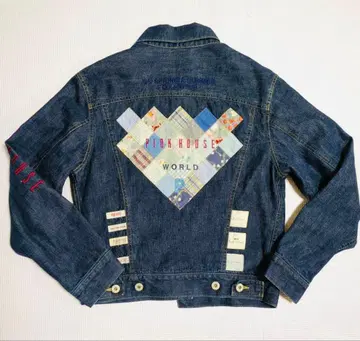 [레어] PINK HOUSE 핑크하우스 하트형 패치워크 데님 자켓