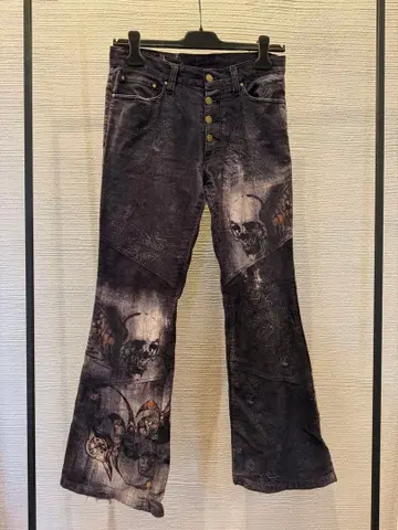 00s 토네이도 마트 스컬 플레어 데님 팬츠