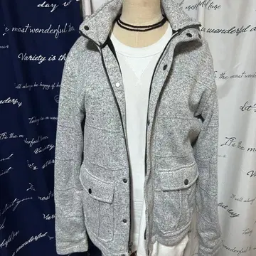 바나나리퍼블릭 코튼 니트 블루종 그레이 S (M 상당)