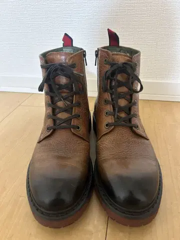 AMBITIOUS 가죽 부츠 24.5cm 브라운 레이스업 사이드 지퍼