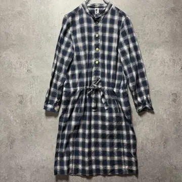 MHL. 마가렛호웰 체크 무늬 밴드 카라 셔츠 원피스