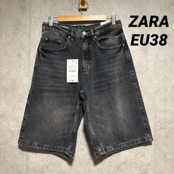 ZARA 자라 배기핏 데님 버뮤다 팬츠 EU38
