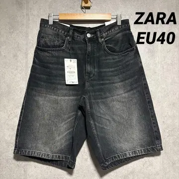 ZARA 자라 배기핏 데님 버뮤다 팬츠 EU40