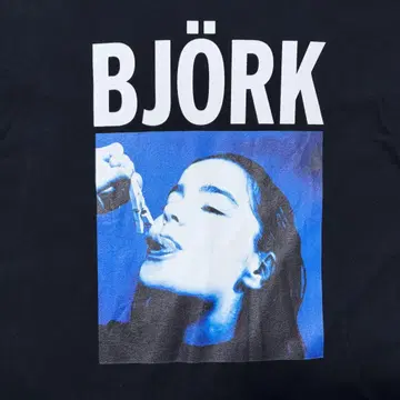비요크 T셔츠 XL 블랙 BJORK 밴드T 퍼펙트 블루 lain
