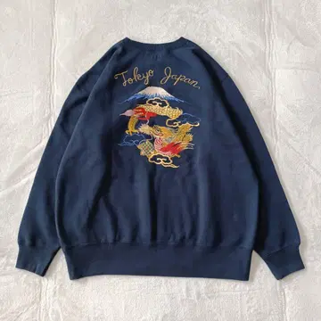 [ 새상품 ] BEAMS x 테일러 토요 별주 스카 맨투맨 자수 네이비