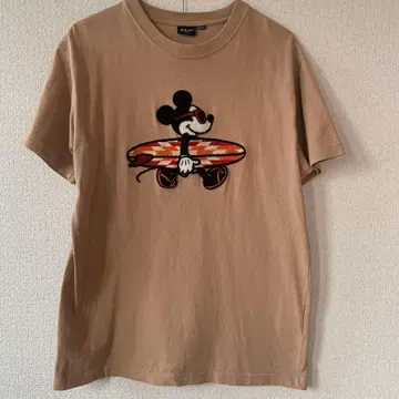 Hula Lani Hawaii 미키마우스 자수 베이지 T셔츠 MEDIUM