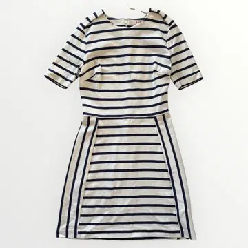 브룩스브라더스 보더 원피스 S 네이비 반팔 깔끔한