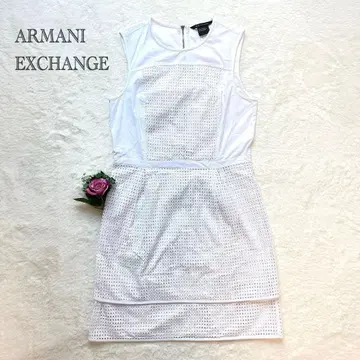 [ 아르마니 익스체인지 ] 원피스 레이스 화이트 미니 슬리브리스