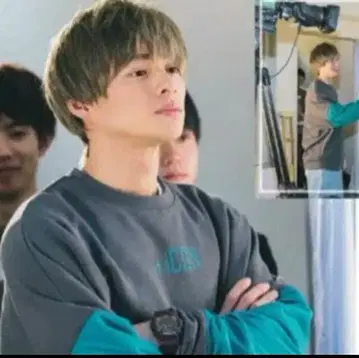 젠레드 잇아이콘 히라노 쇼 착용 맨투맨 그린 그레이 L