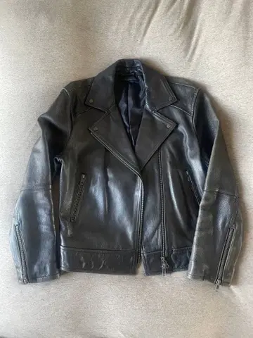 BARNYARDSTORM 블랙 가죽 라이더 자켓